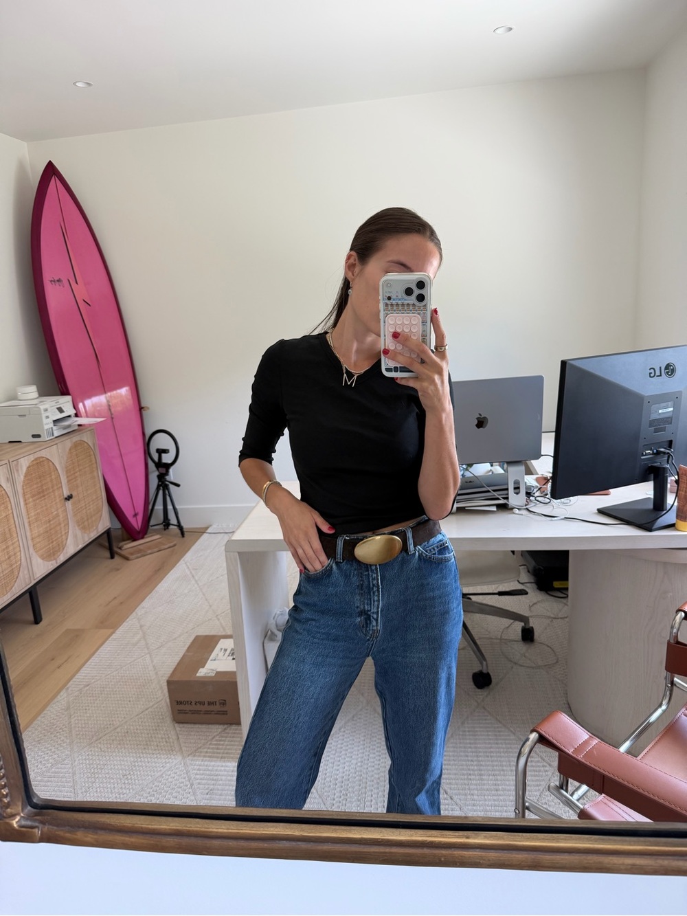 Reformation Western High-Waisted Straight-Leg Jeans - Perth
